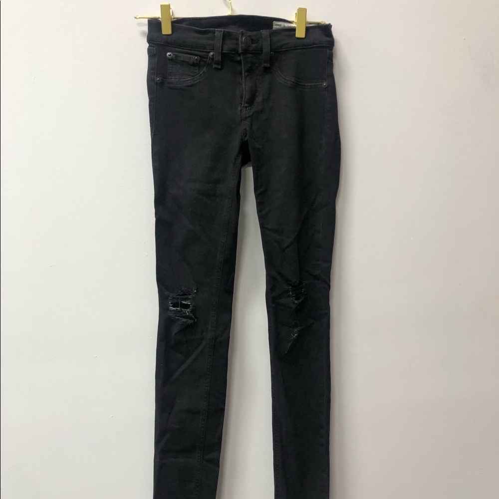 Rag and Bone black ripped skinny jeans